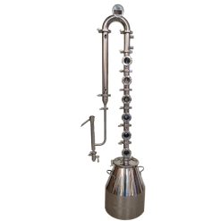 8 Gallon 2" Complete Flute Distiller with Copper Bubble Plates- 6 Sections