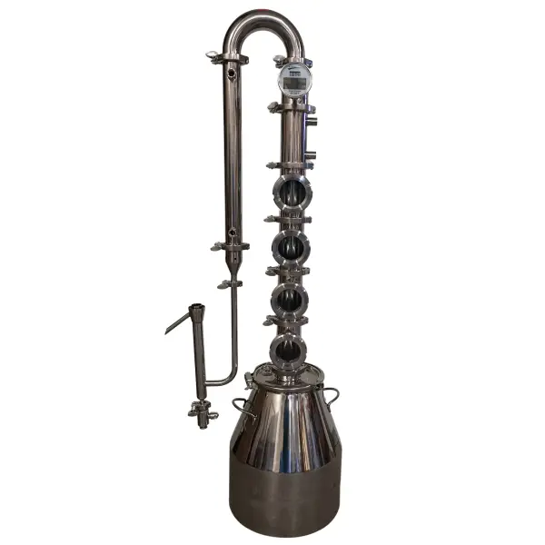 8 Gallon 3" Complete Flute Distiller with Copper Bubble Plates- 4 Sections