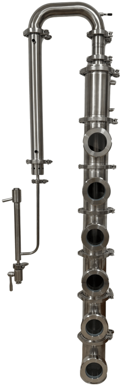 4 inch flute column alcohol still with 6 sections