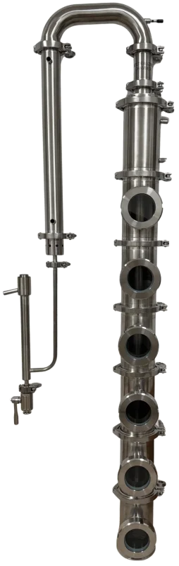 4 inch flute column alcohol still with 6 sections