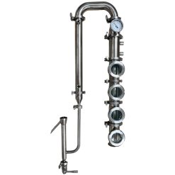 3" Flute Distiller Column with Copper Bubble Plates- 4 Sections