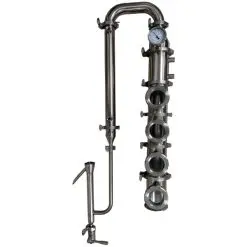 4" Distillation Flute Column with Copper Bubble Plates- 4 Sections