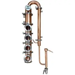 4" Copper Flute Column with Copper Bubble Plates- 4 Section