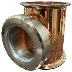 Alternative view of 4" Copper Flute Column with Copper Bubble Plates- 4 Section